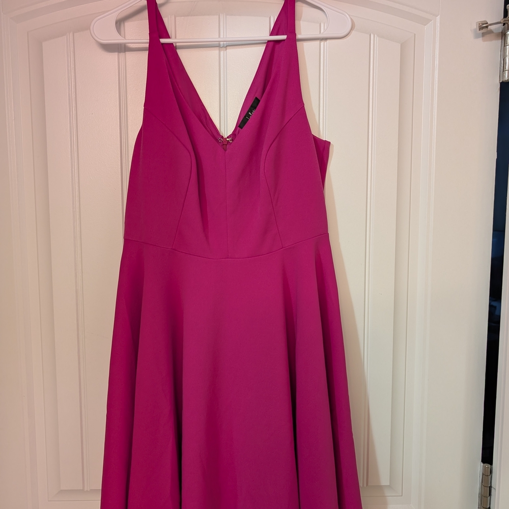 Lulu's Vibrant Pink Strapless Dress